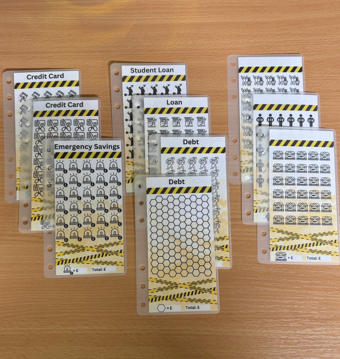 Bundle of 10 debt trackers